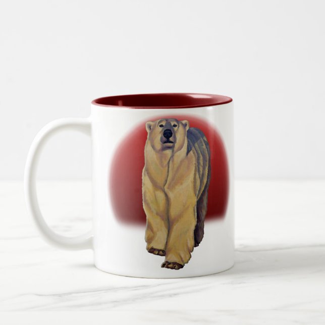 Polar Bear Art Coffee Mug Wildlife Art Bear Cup (Left)