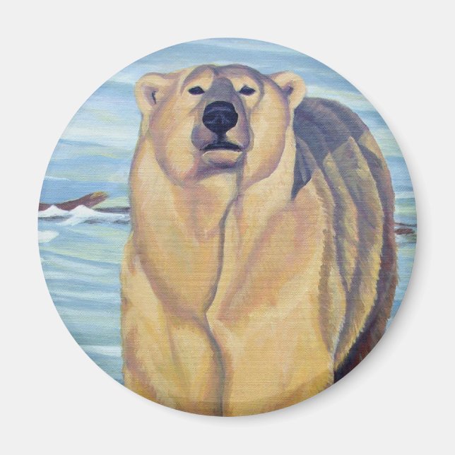 Polar Bear Art Fridge Magent Wildlife Art Gifts Magnet (Front)