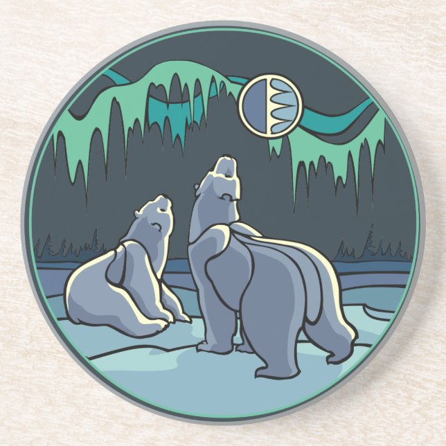 Polar Bear Art Gifts Native Art Wildlife Coasters (Front)