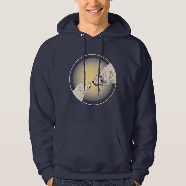 Polar Bear Art Hoodie Baby Bear Hoodie (Front)