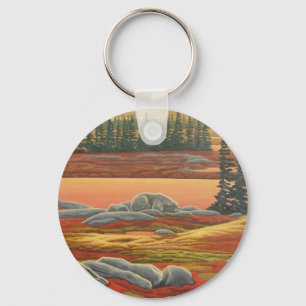 Polar Bear Art Key Chain Canadian Wildlife Gifts