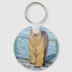 Polar Bear Art Key Chain Canadian Wildlife Gifts
