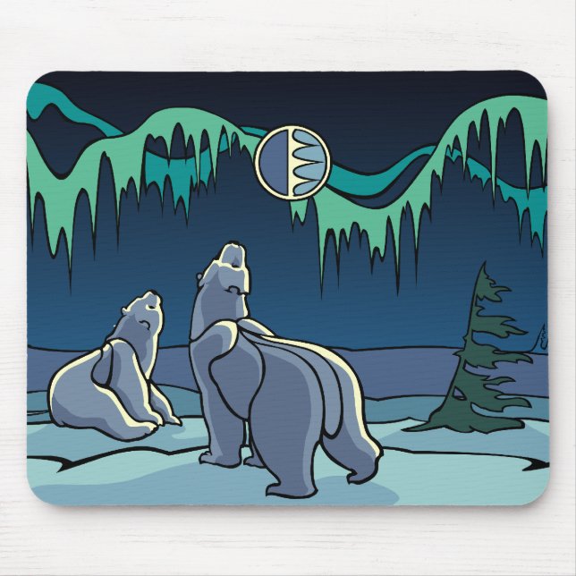 Polar Bear Art Mousepad Stylish Wildlife Mousepad (Front)