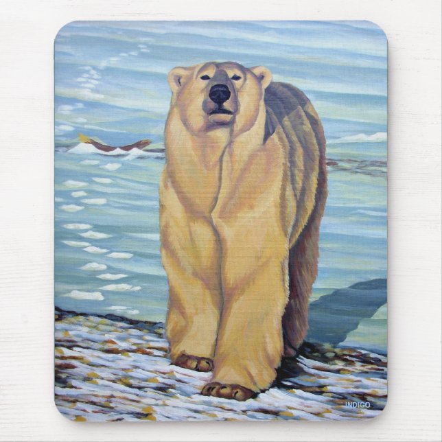 Polar Bear Art Mousepad Stylish Wildlife Mousepad (Front)