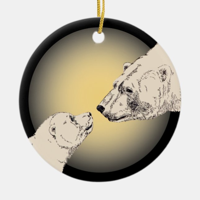 Polar Bear Art Ornament Bear Keepsake Bear Gifts (Front)