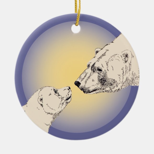 Polar Bear Art Ornament Bear Keepsake Bear Gifts (Front)