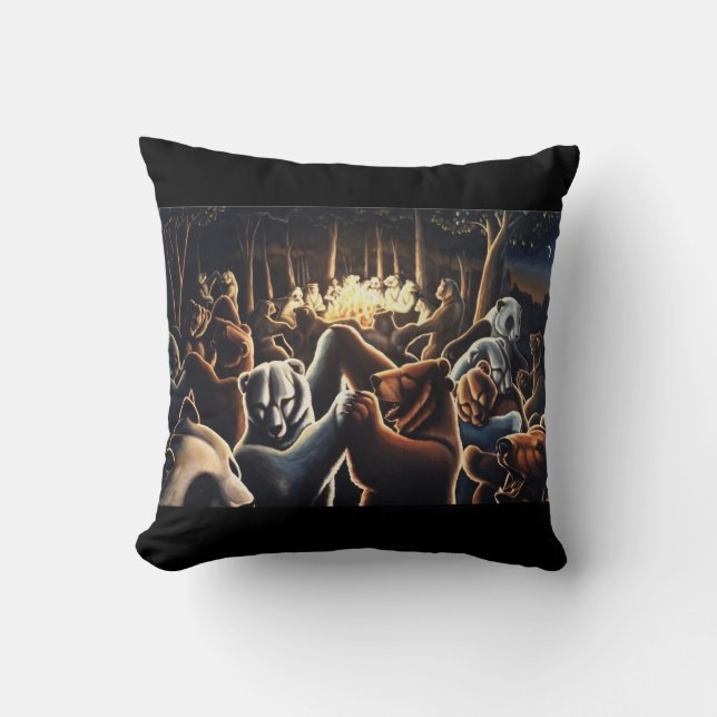 Polar Bear Art Pillow Bear Decor Bears Pillow (Front)