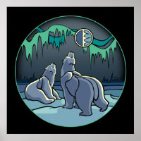 Polar Bear Art Poster Print First Nation Wildlife