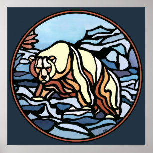 Polar Bear Art Print Tribal Wildlife Home Decor