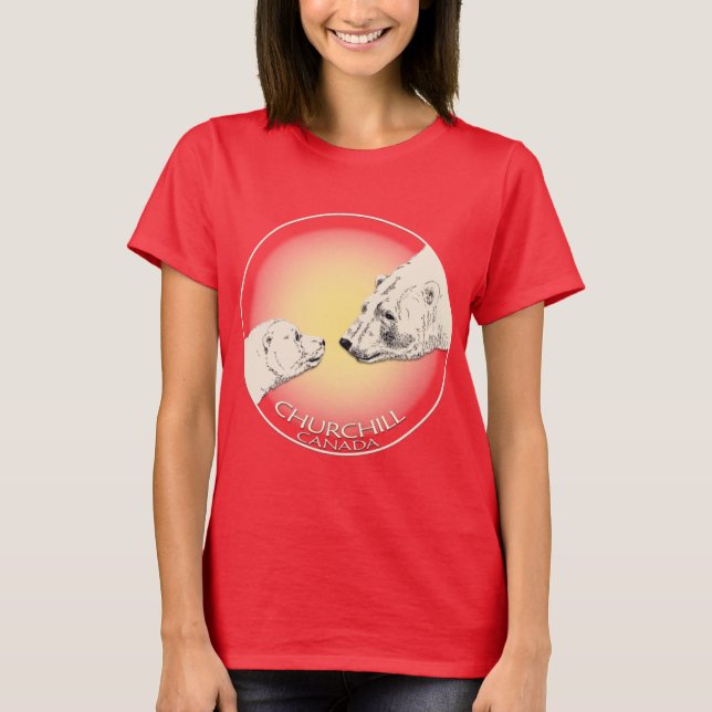 Polar Bear Art Shirt Top Women's Churchill Shirt (Front)