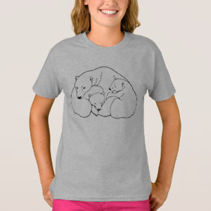 Polar Bear Art T-shirt Kid's Baby Bear Shirts