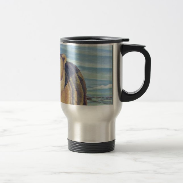 Polar Bear Art Travel Mug Wildlife Art Bear Cup (Right)