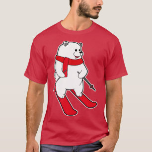Polar bear as Skier with Ski T-Shirt