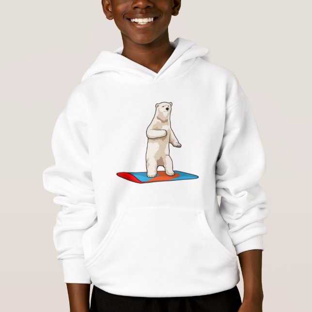 Polar bear as Snowboarder with Snowboard (Front)