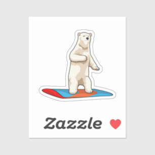 Polar bear as Snowboarder with Snowboard