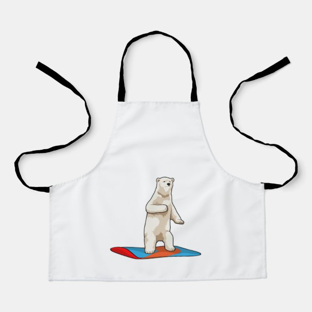 Polar bear as Snowboarder with Snowboard Apron (Front)