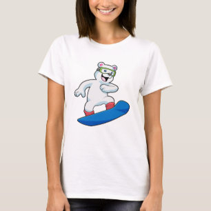 Polar bear as Snowboarder with Snowboard T-Shirt
