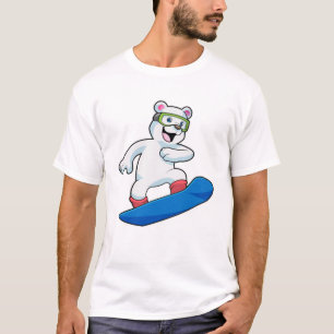 Polar bear as Snowboarder with Snowboard T-Shirt