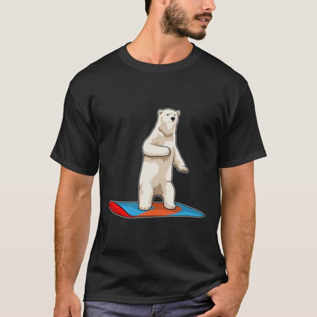 Polar bear as Snowboarder with Snowboard T-Shirt (Front)