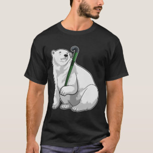 Polar bear at Hockey with Hockey stick T-Shirt