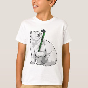 Polar bear at Hockey with Hockey stick T-Shirt