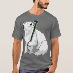 Polar bear at Hockey with Hockey stick T-Shirt