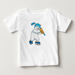 Polar bear at Ice hockey with Stick Baby T-Shirt