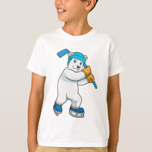 Polar bear at Ice hockey with Stick T-Shirt