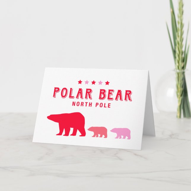 Polar Bear at North Pole Holiday Card (Front)
