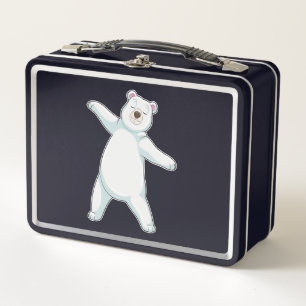 Polar bear at Yoga Fitness in Standing Metal Lunch Box
