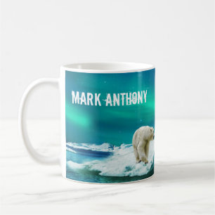 Polar Bear Aurora Borealis Personalised Mug