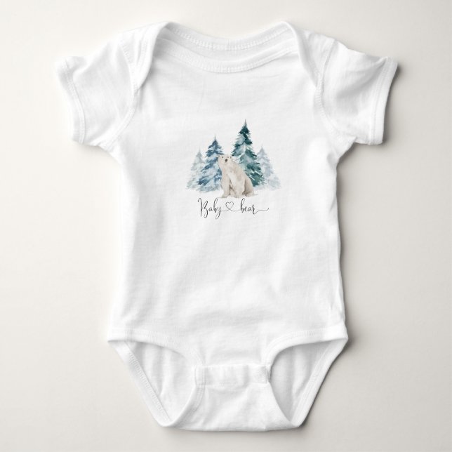 Polar bear baby bodysuit (Front)