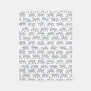Polar Bear Baby Grey Minimal Nursery Baby Blanket