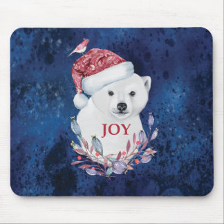 Polar Bear Baby Hat Bird Christmas Joy Mouse Mat