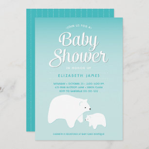 Polar Bear Baby Invitation