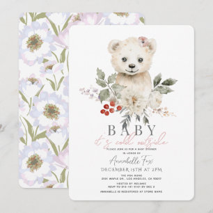 Polar Bear Baby It's Cold Outside Baby Shower Invitation