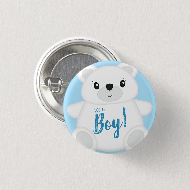 Polar Bear Baby Shower 3 Cm Round Badge (Front & Back)