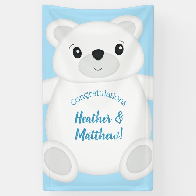 Polar Bear Baby Shower Banner (Vertical)