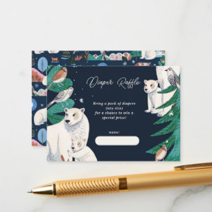 Polar Bear Baby Shower Diaper Raffle Enclosure Card