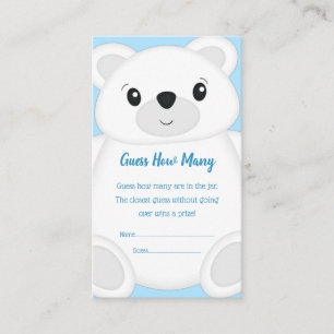 Polar Bear Baby Shower Enclosure Card