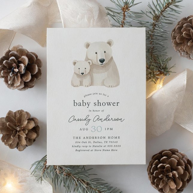 Polar Bear Baby Shower Invitation (Creator Uploaded)