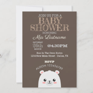 Polar Bear Baby Shower Invitation