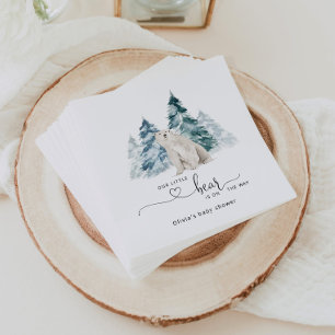 Polar bear baby shower napkin