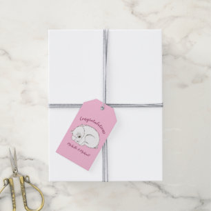 Polar Bear Baby Shower Pink Girl Gift Tags