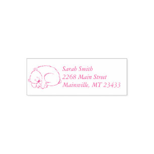 Polar Bear Baby Shower Pink Girl Self-inking Stamp