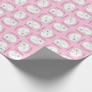 Polar Bear Baby Shower Pink Girl Wrapping Paper
