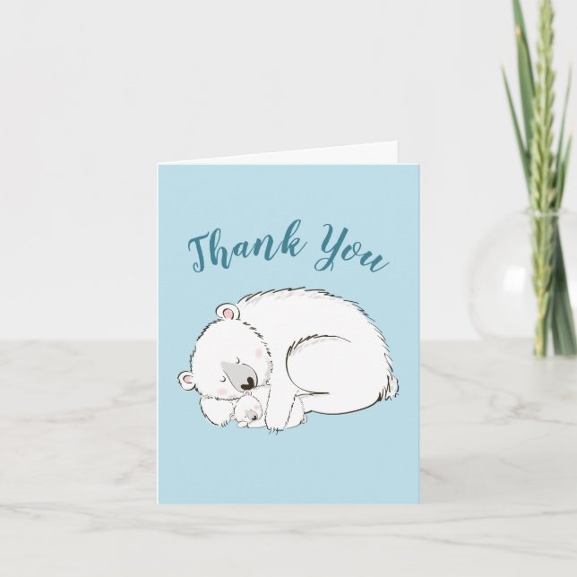 Polar Bear Baby Shower Thank You Card (Front)