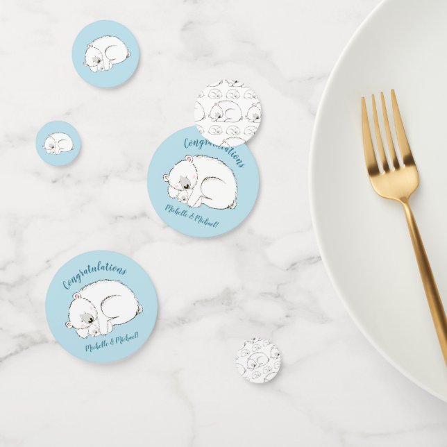 Polar Bear Baby Shower Winter Blue Boy Confetti (Group)