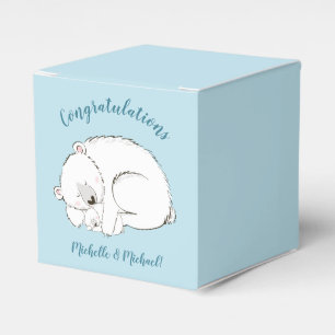 Polar Bear Baby Shower Winter Blue Boy Favour Box