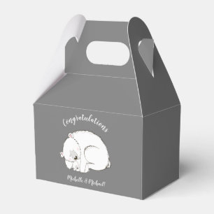 Polar Bear Baby Shower Winter Grey Gender Neutral Favour Box